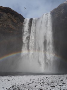 Island Winter Wasserfall